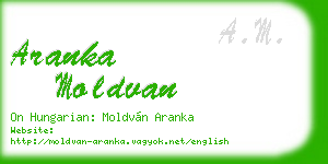 aranka moldvan business card